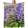 Spanish Bluebells Throw Blanket Soft Sherpa Fleece Warm Blanket for Winter