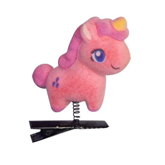 

Шпильки для волосся для дівчинки, оксамитові, з малюнком мультяшного коня, металеві затискачі, яскравих кольорів, декоративні, для святкової вечірки, аксесуари для волосся 1pc