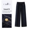 Women's 2025 Autumn/Winter High-Waist Fleece-Lined Wide-Leg Straight Jeans