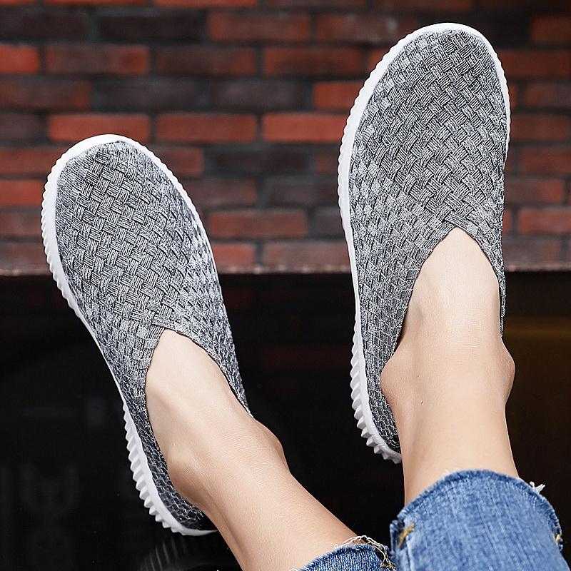 Summer Women Lightweight Slip on Sneakers Casual Plus Size Flats Loafers Soft Beach Walking Sports Shoes