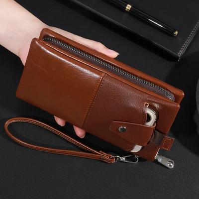 Business Wallet Retro Large Capacity Men's Versatile Double Folding Handbag, Elegant and Essential for Daily Business Travel