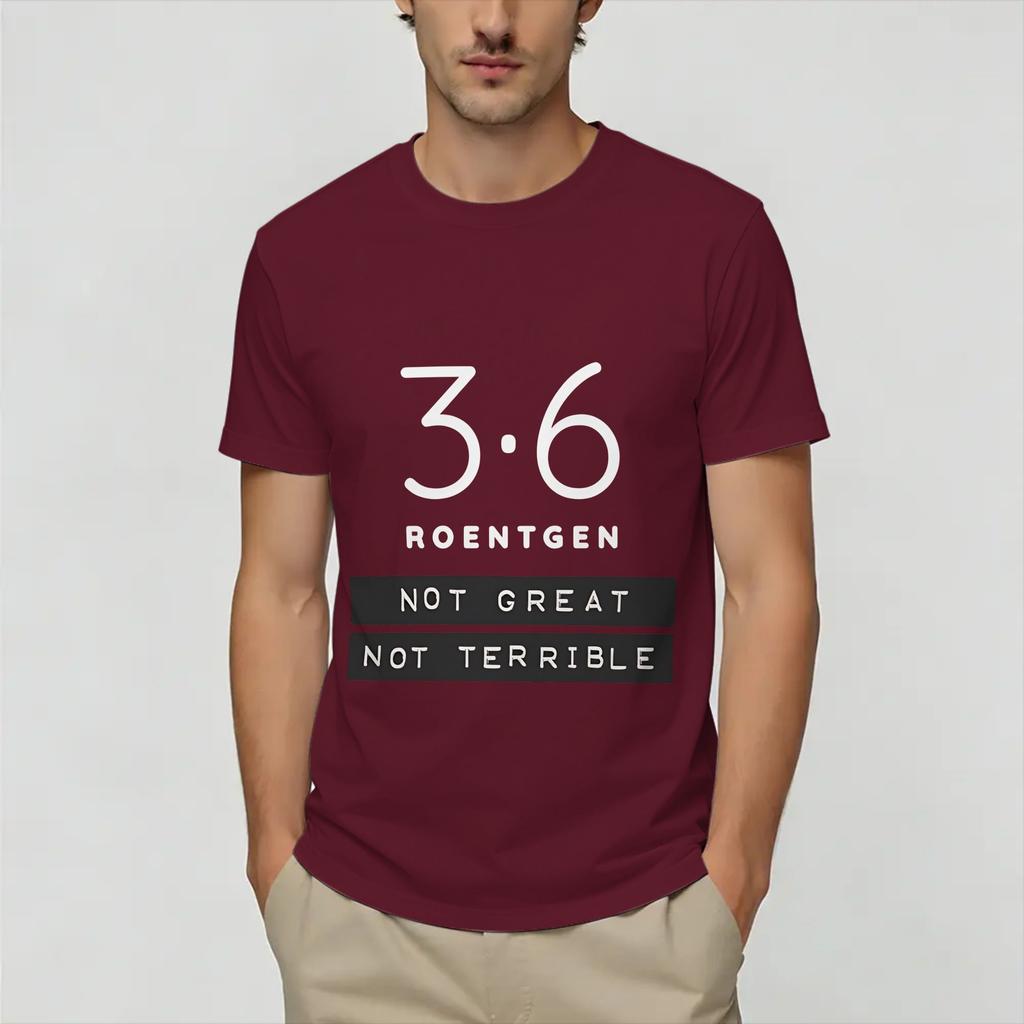 Tschernobyl 36 Röntgen Unisex T-Shirts Lustige T-Shirts Kurzarm Rundhals T-Shirts Baumwolle Grafikbedruckte Kleidung