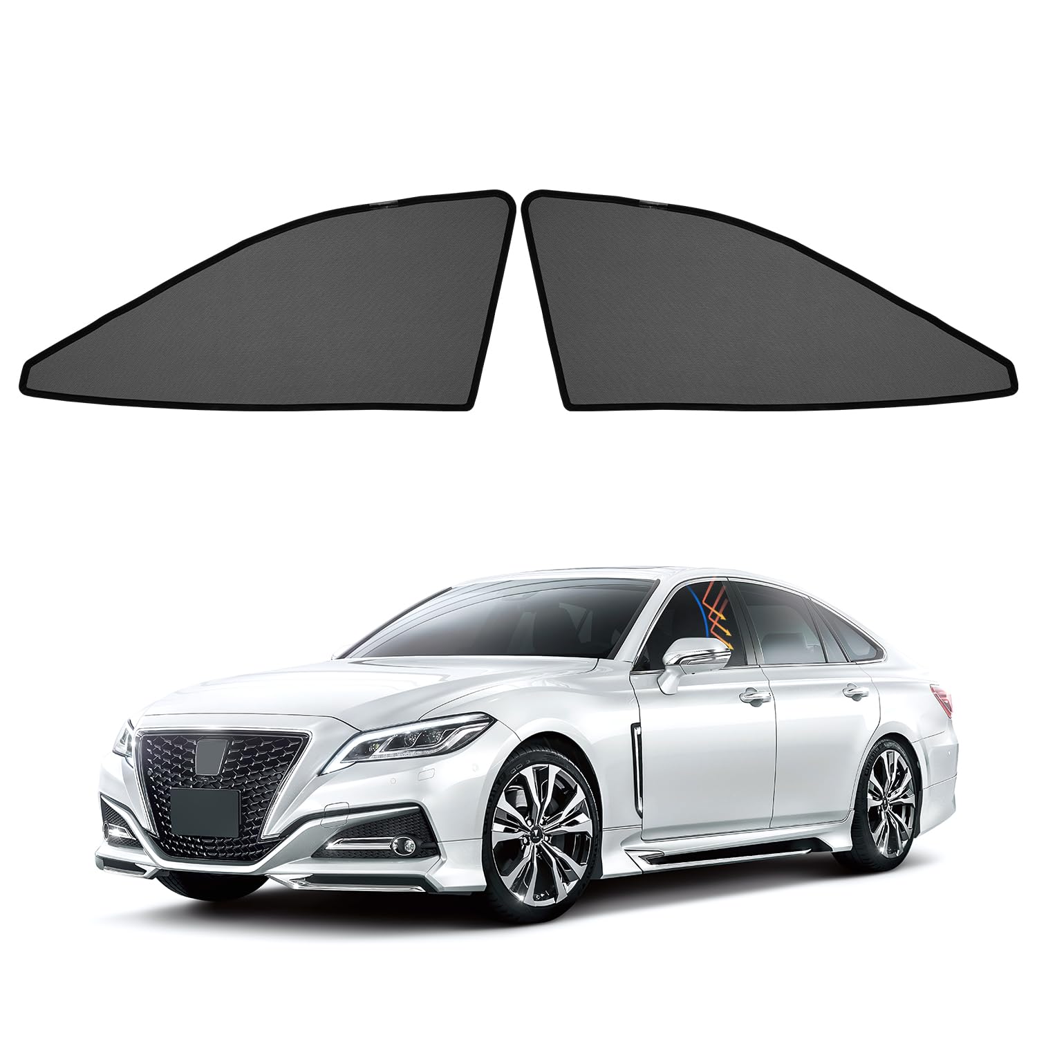 

Cartist Toyota Crown 220 Series Mesh Blackout Sunshade Car 15th Generation UV Magnetic Easy Interior 2 Panels Shade, (2018-2022), Ventilation,
