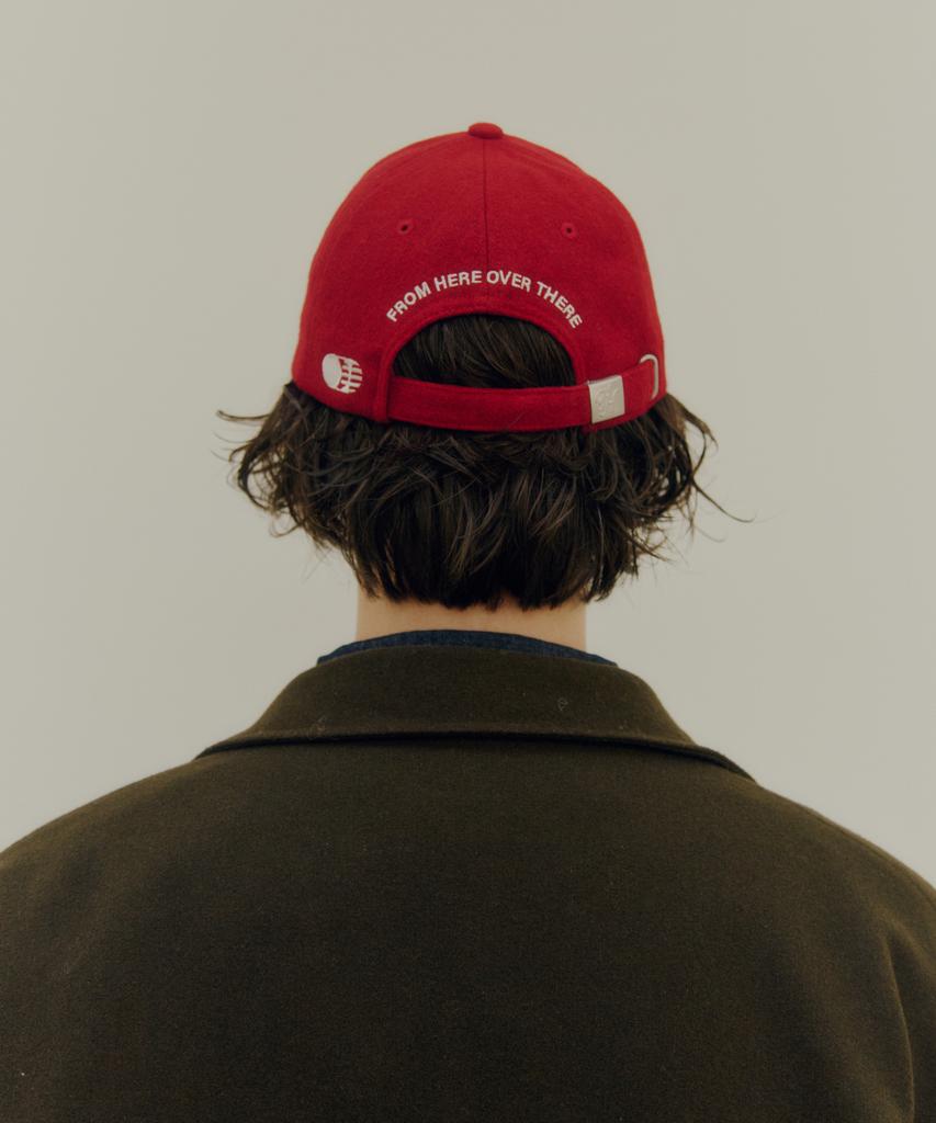 Teulaepighamoni Wool Blend Th Applique Logo Deep-Fit Ballcap_Red
