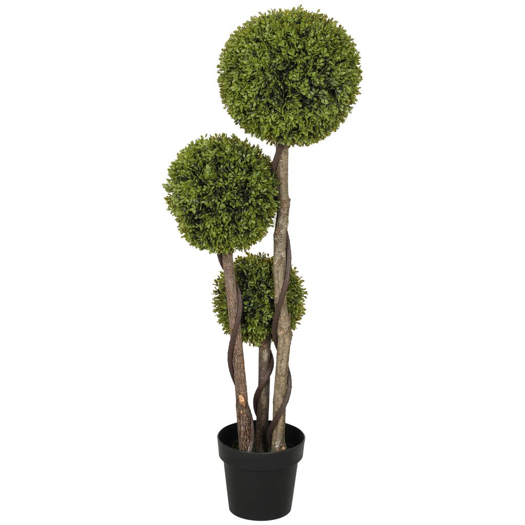 Artificial Boxwood Tree, Artificial Plant, Realistic Look, Outdoor, Green + Black