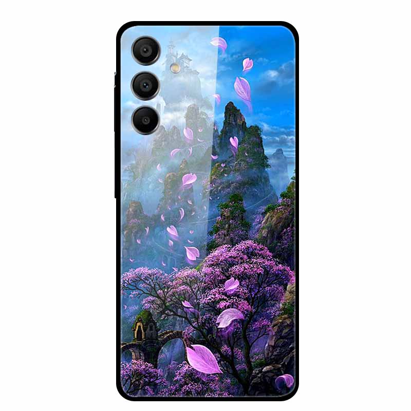 For Samsung Galaxy A16 Case Hard Tempered Glass Cover Colourful Back Shield Bumper for Samsung A 16 5G SM-A166B Protector Funda