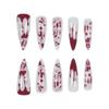 Blood Drop Halloween Long Stiletto False Nails - French Manicure Style