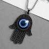 Pendant Devil's Eye Vintage Silver Hand of Fatima Fashion Retro Chain Necklace