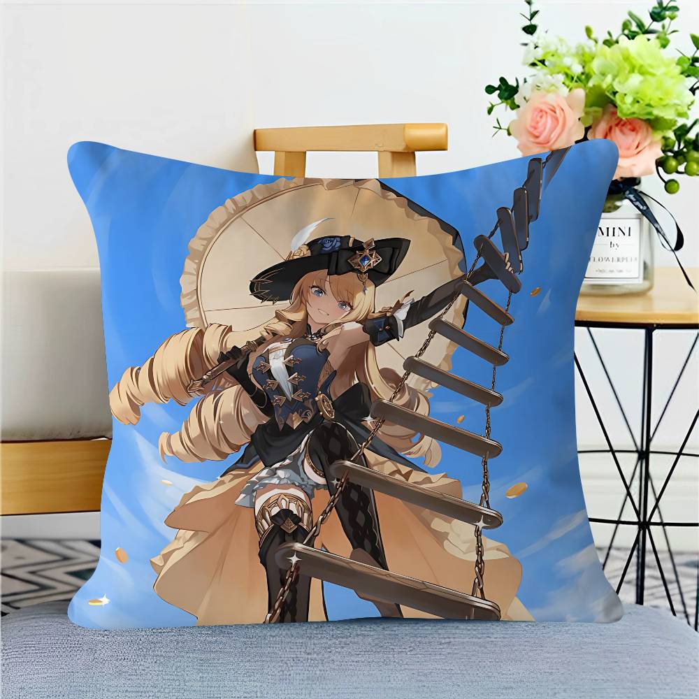 

Подушка Genshin Impact N-Navia в подарок, украшение для дома, офиса, спальни, дивана, автомобиля, наволочка, чехол 45x45 16x16Inch