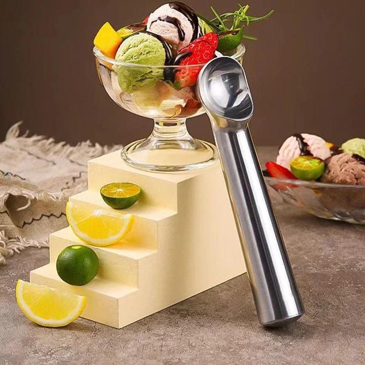 Kopečky na zmrzlinu, lžíce na zmrzlinu, rydlo na ovocné kuličky, lžičky na sušenky, naběračka na jogurt, sorbet, domácí kuchyň, slitinové pomůcky, příslušenství