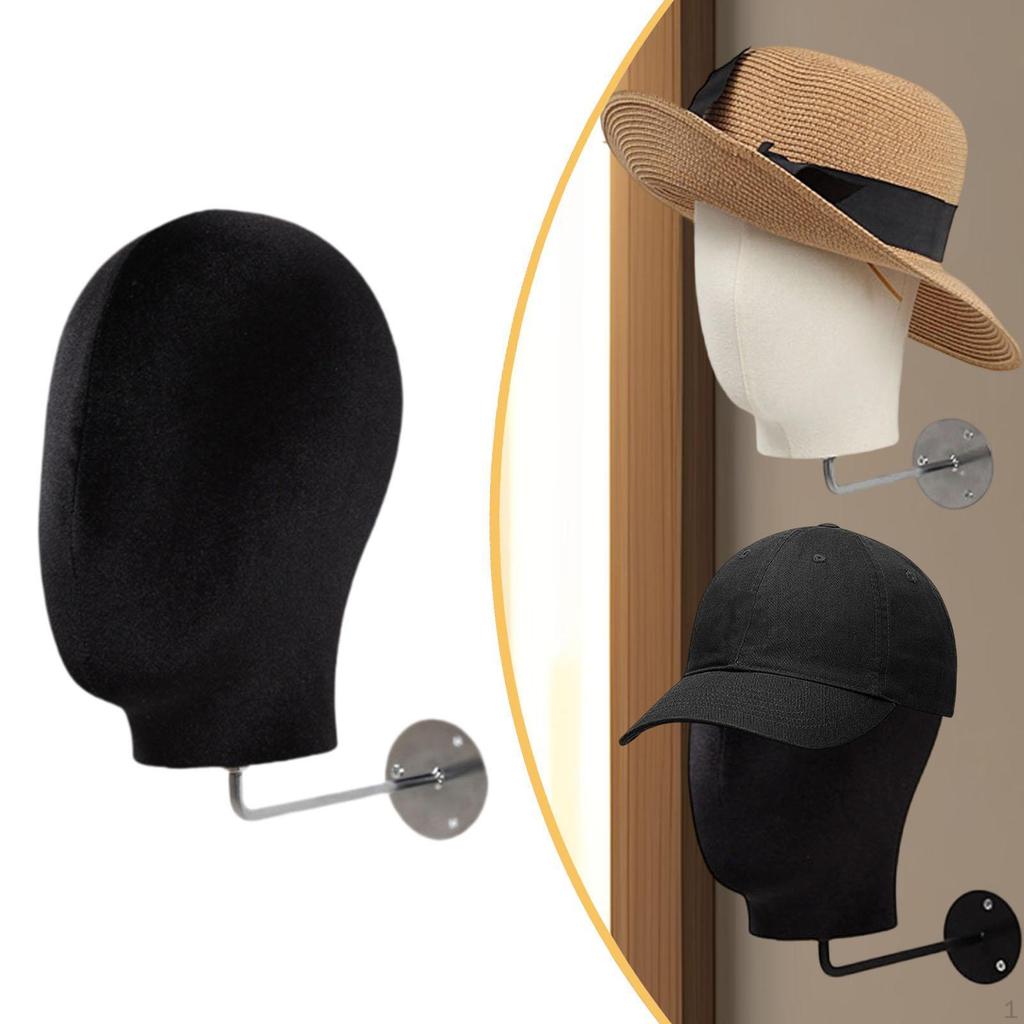 Hanging Display Stand Wall Mount Mannequin Head Multifunctional Hat Rack Model for Headdress