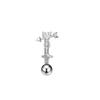 1pc Stainless Steel Zircon Eyebrow Nail Piercing Bent Pod Eyebrow Ring Cartilage Piercing Body Piercing Zircon