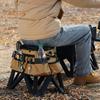 Folding Stool Tool Organizer Bag with 14 Hanging Holes 4 Pockets Waterproof Oxford Cloth Outdoor Camping Collapsible Seat Cover with Portable Handle