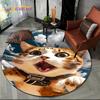 3D Persian Cat,Cute Calico Cat,Ragdoll Cartoon Round Carpet Rug for Living Room Bedroom Kid Playroom Decor,Pet Area Rug Non-slip