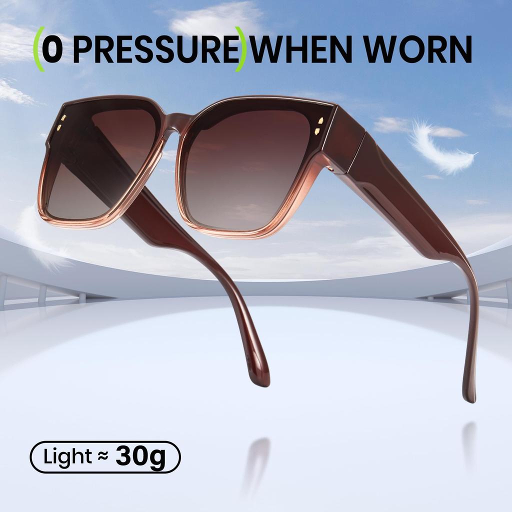 Oversized designed to be worn over polarized UV TR90 for stylish [Cyxus] Sunglasses, eyeglasses, lenses, protection, ultra-lightweight, material,