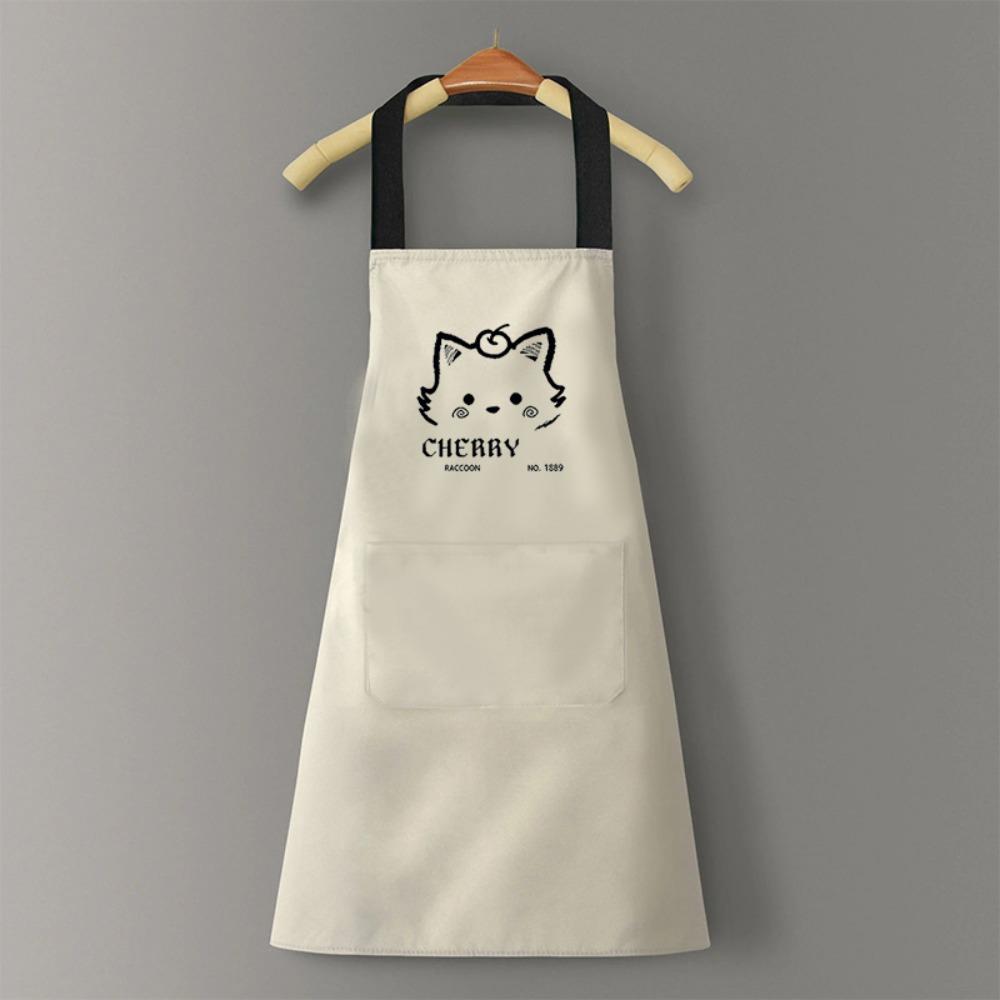 Cartoon Cats Printing Kitchen Apron Oil Proof Easy To Clean Workwear Apron Waterproof Restaurant Uniform