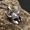 Vintage Helmet Mask Pendant for Men 316L Stainless Steel Nordic Celtic Knot Necklace Biker Amulet Jewelry Dropshipping