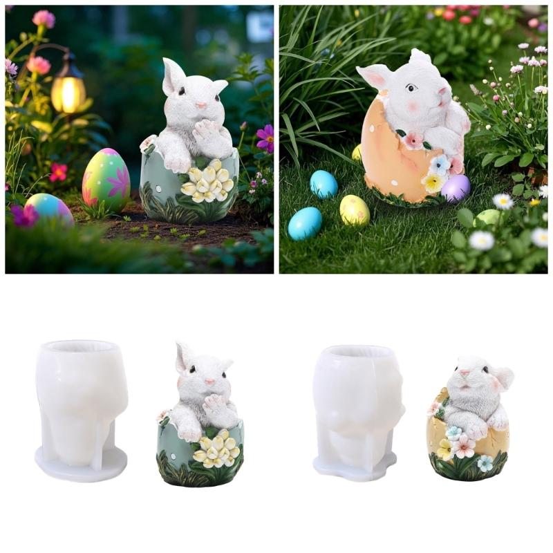 Ostern Schreibtisch Ornament Form Flexible Silikonform für Kaninchen Eier Figur Geformte Dekoration Schmuckherstellung Zubehör