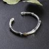 Buyee 925er Sterlingsilber Großer Herrenarmreif Kreis Elegantes Bambusgelenk Goldener Spinnennetz-Armreif für Frau Mann Mode Feiner Schmuck