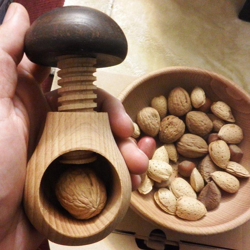 Creative Wooden Nutcracker Mushroom Shaped Easy Cracking Walnut Plier Multifunctional Walnut Opener