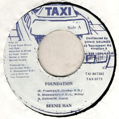 7inch Record BEENIE MAN  Foundation TAX0175 Taxi 1998 Jamaica Reggae Ska  Dub Used