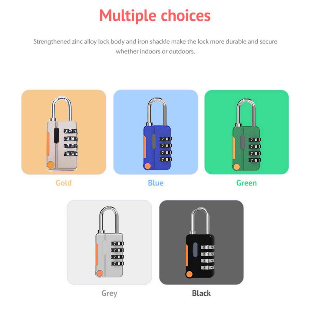 Zinc Alloy Security Padlock Mini Shackle Lock Set Your Own Combination Lock Locker Anti-theft Locks Rustproof Padlock