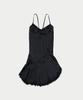 Ieoning Lace Shirring Slip Mini Dress, Black
