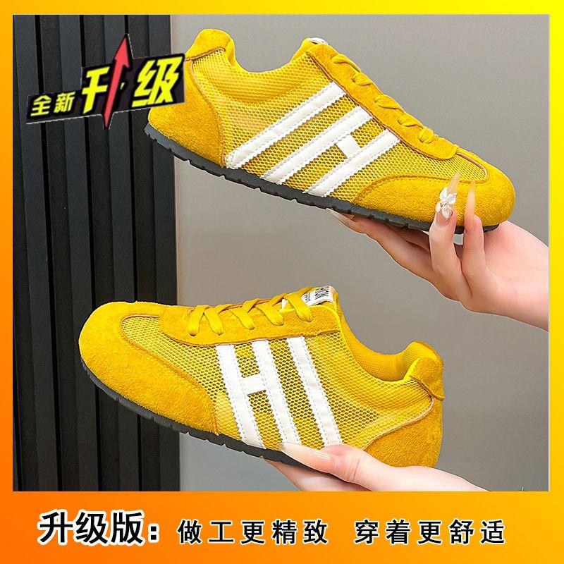 Popular retro mesh breathable German training shoes women's light and versatile flat-bottomed casual sports board shoes 2025 summer new