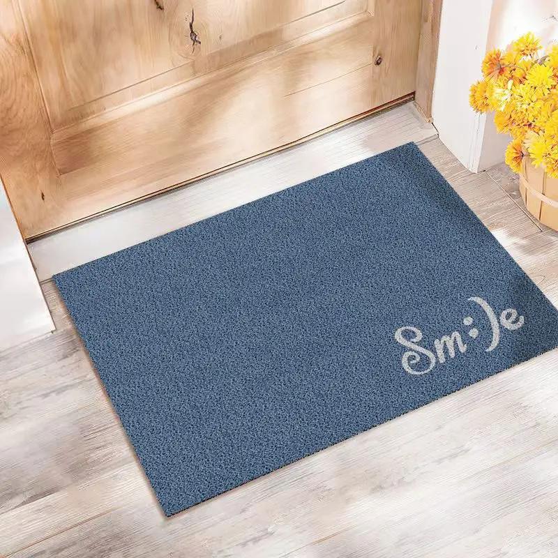 Door Floor Mat Pvc Silk Ring Foot Mat Door Mat Porch Change Insole Carpet Rubbing Dust Dust Non-slip Cute Smiley Face