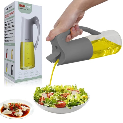 Drip-proof oil bottle with flip lid, food-grade glass, large capacity 500+80ml, oil pot, soy sauce dispenser, dressing bottle, olive oil dispenser, vi