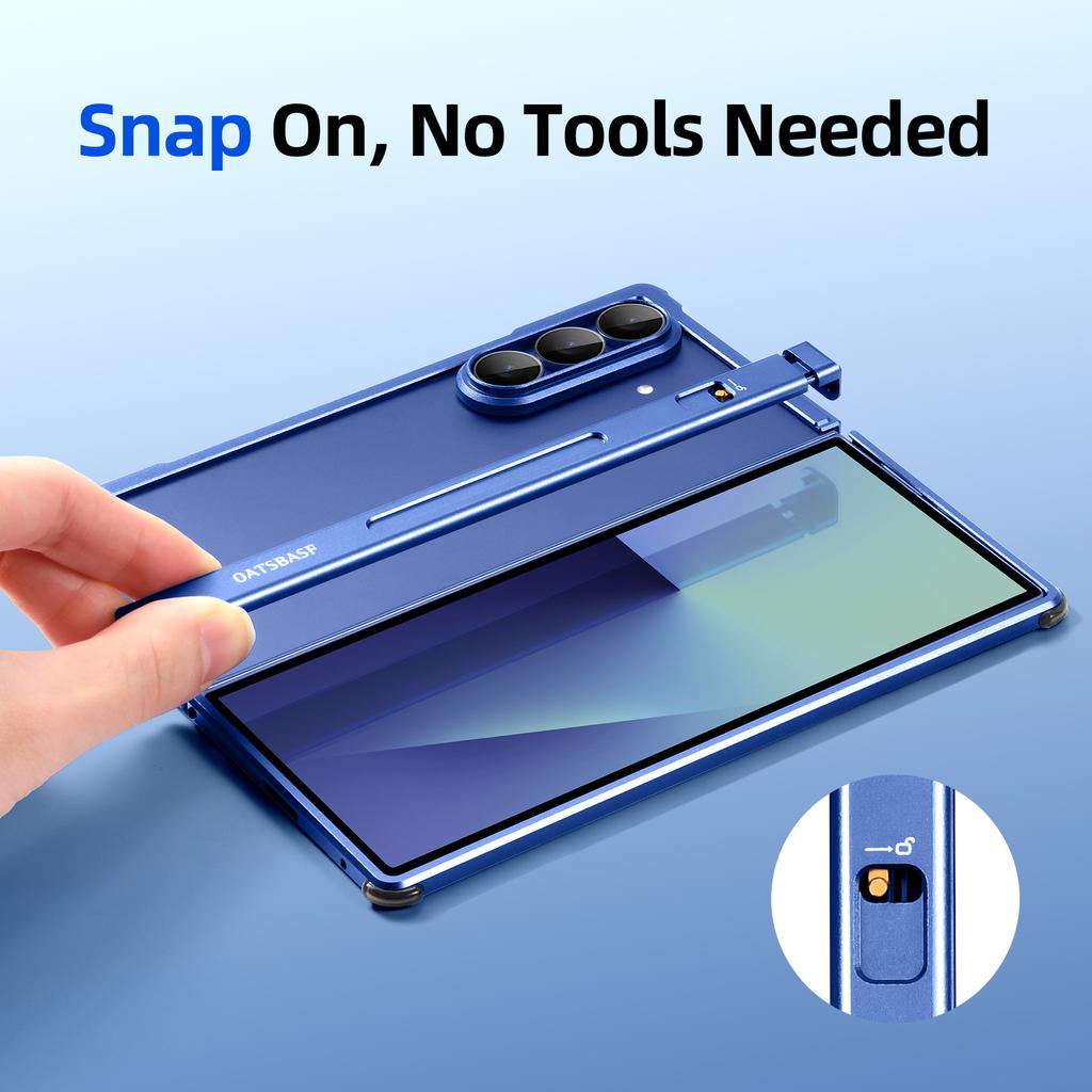 Oatsbasf Klapphandy Hülle Für Samsung Galaxy Z Fold 7 Legierung Stoßfänger Harte Schale Kompatibel Mit MagSafe Schutzrahmen Abdeckung