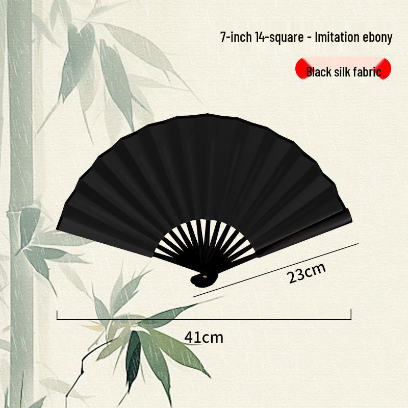 Silk Folding Fan: 8"-10" Waterproof, Tear-resistant, Calligraphy-Ready, Traditional Style