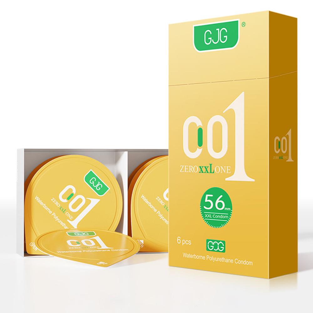 001 Ultra-thin 56mm Condom Super Lubrication Transparent Natural Latex Condom Safe Sex Sex Product for Male