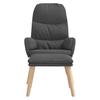 Relaxation Armchair with Footstool Dark Grey Fabric