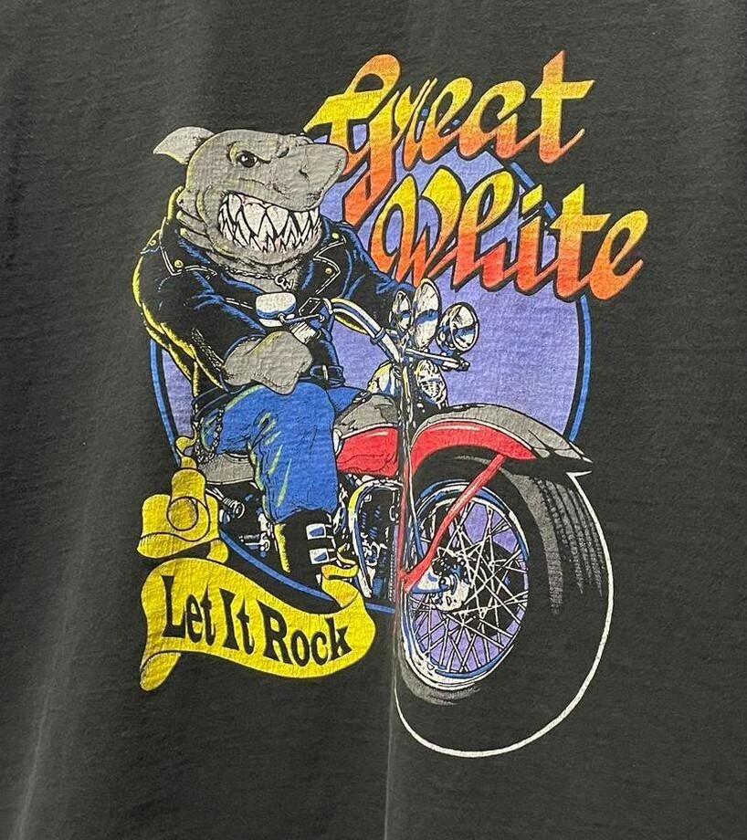 Great White Vintage Tee-Shirt LEt it rock S-234XL Black Shirt E1037 Unisex T-Shirt XXL