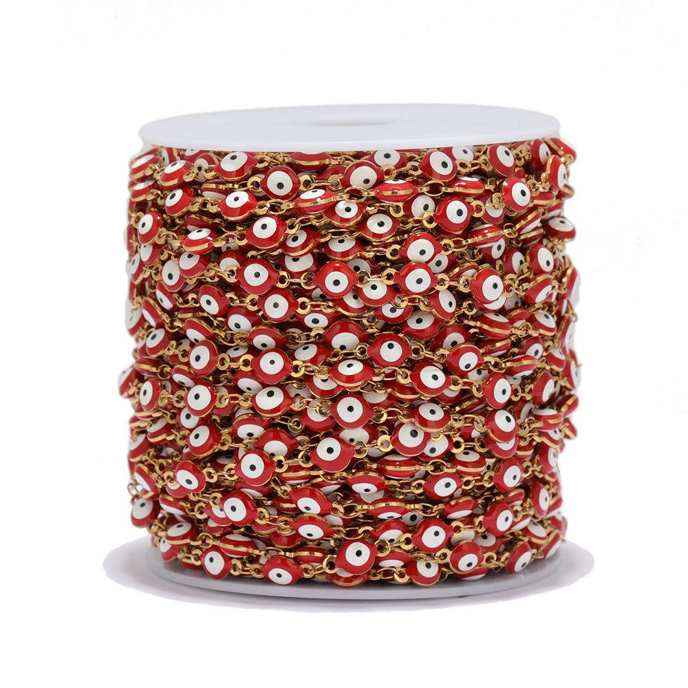 Colorful Stainless Steel Evil Eye Chain for DIY Jewelry: Bracelets & Necklaces