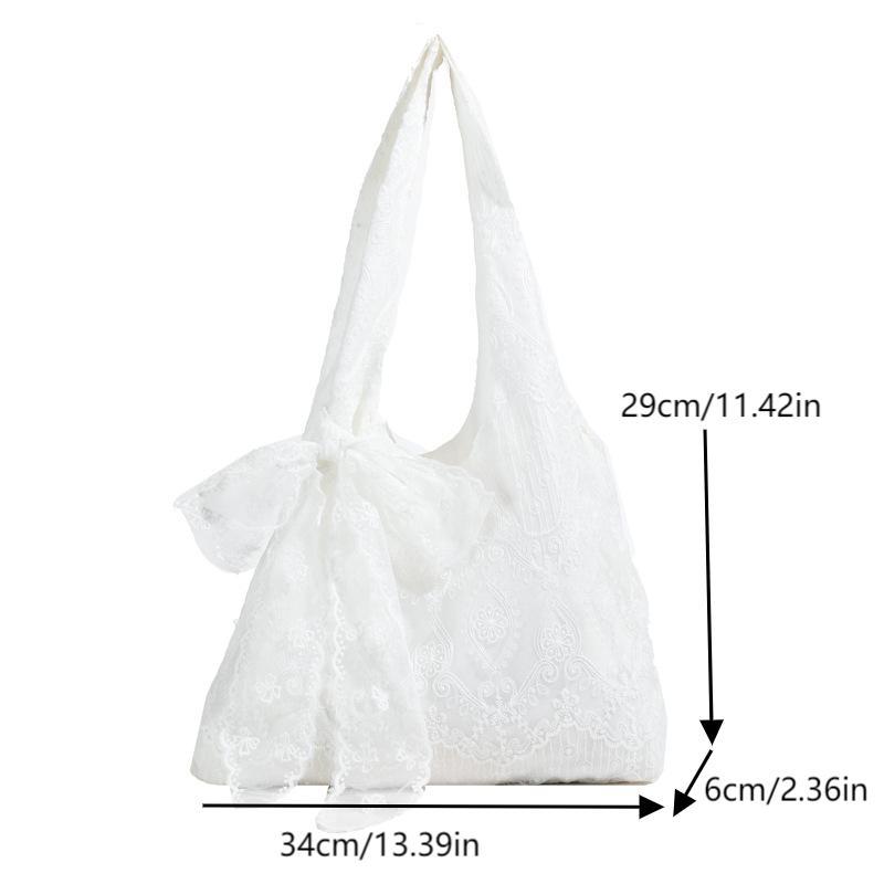 Korean Fresh Lace Flower Canvas Shoulder Bag Fashion Sweet Tote Bags Handbag Female Large Capacity Shopping Commuting Bags