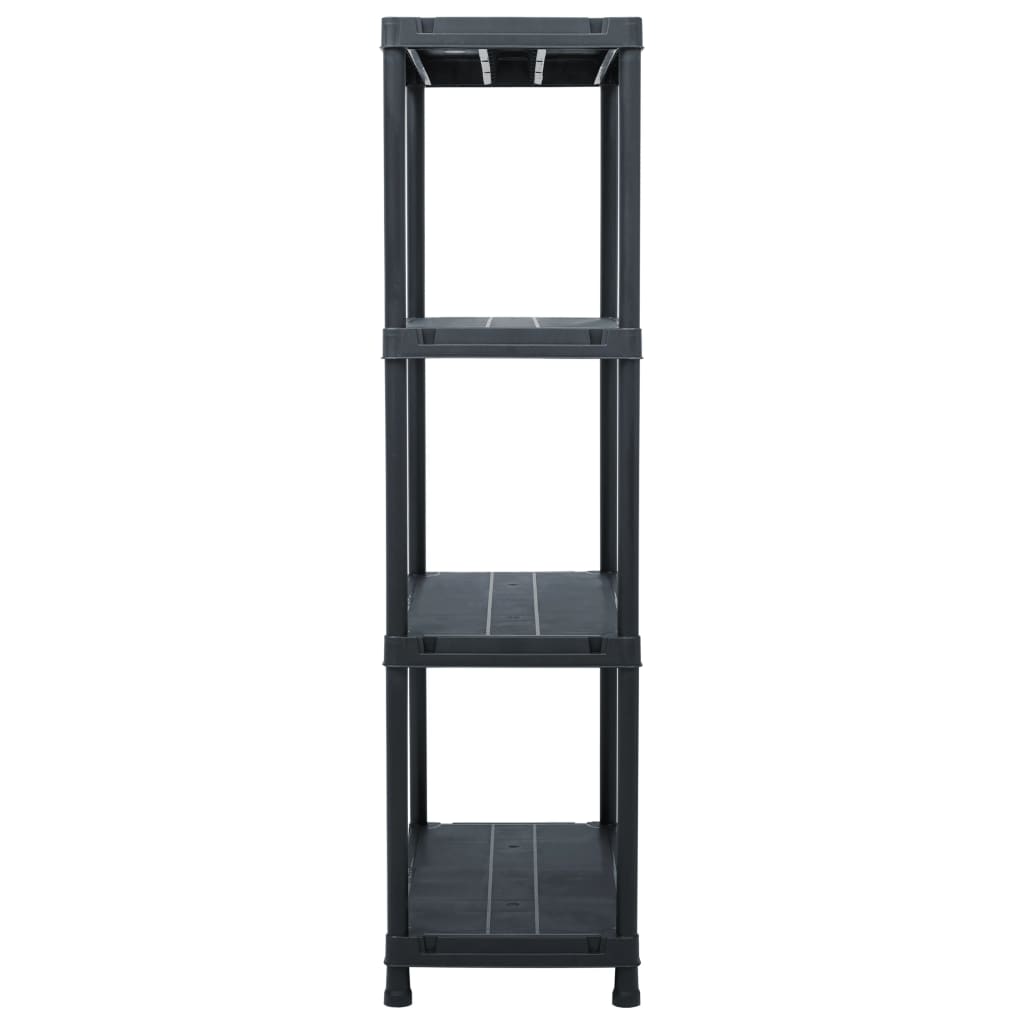 Vidaxl Warehouse Shelving, 5 Pcs, Black, 60X30X138 Cm, Plastic