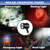 Powerful USB Rechargeable Flashlight Solar Waterproof LED Portable Light 3 Gear Charge 900000000 Searchlight Long Range Lamp
