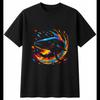 Neon Cosmic Whale Torn Space Mens T-Shirt Black 100% Cotton Galaxy Printed