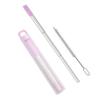 Travel Friendly Retractable Straw with Silicones Mouthpieces and Case Folding Straw for Easy Cleaning