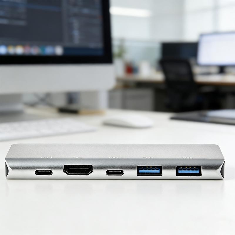 Multiports USB C Adapters 100W Fast Charging HDTV Output Metal Shell For Computer Accessories