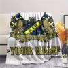 1PC Custom Name Aik Patterned Flannel Blanket Suitable For All Seasons for Home Decor Warmth and Comfort Gifts Holiday Present