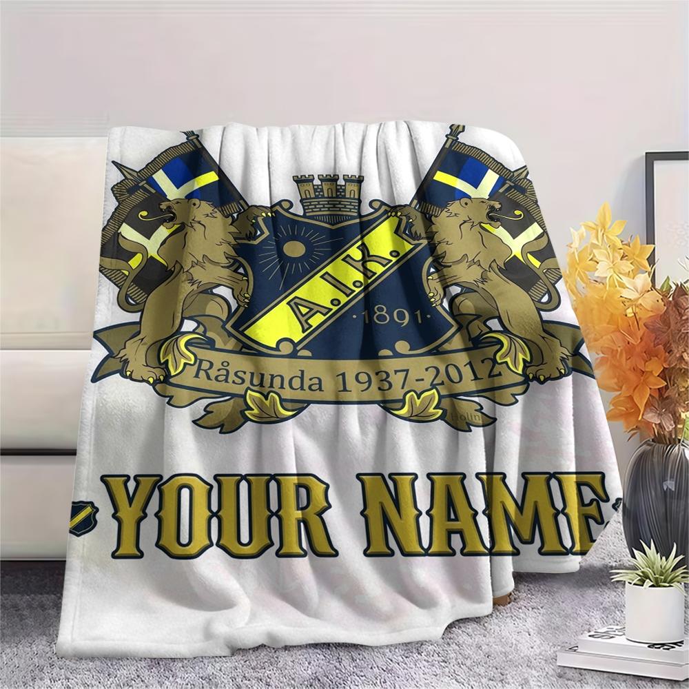 1PC Custom Name Aik Patterned Flannel Blanket Suitable For All Seasons for Home Decor Warmth and Comfort Gifts Holiday Present