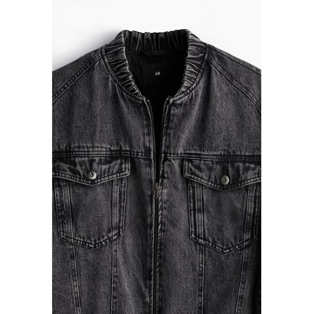 H M Loose Fit deniM Jacket Dark deniM Grey