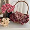 1PC Vintage-style Artificial Rose Floral Arrangement; Decorative Faux Flowers for Bedroom and Living Room; Home, Wedding, and Party Decor.