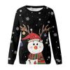 Women's Fashion Casual Long Sleeve Christmas Printed Neck Sweatshirt Top