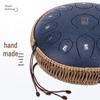 Ethereal 13-Tone Steel Tongue Drum with Handmade Hemp & Cotton Rope Edging, Includes Drum Mallet & Decorative Braided Rope