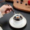 Thickened Metal Dessert Handle Small Steel with Coffee Spoon Stainless Wood Grain Stirring Pudding Serving Spoon Rustic Teaspoon for