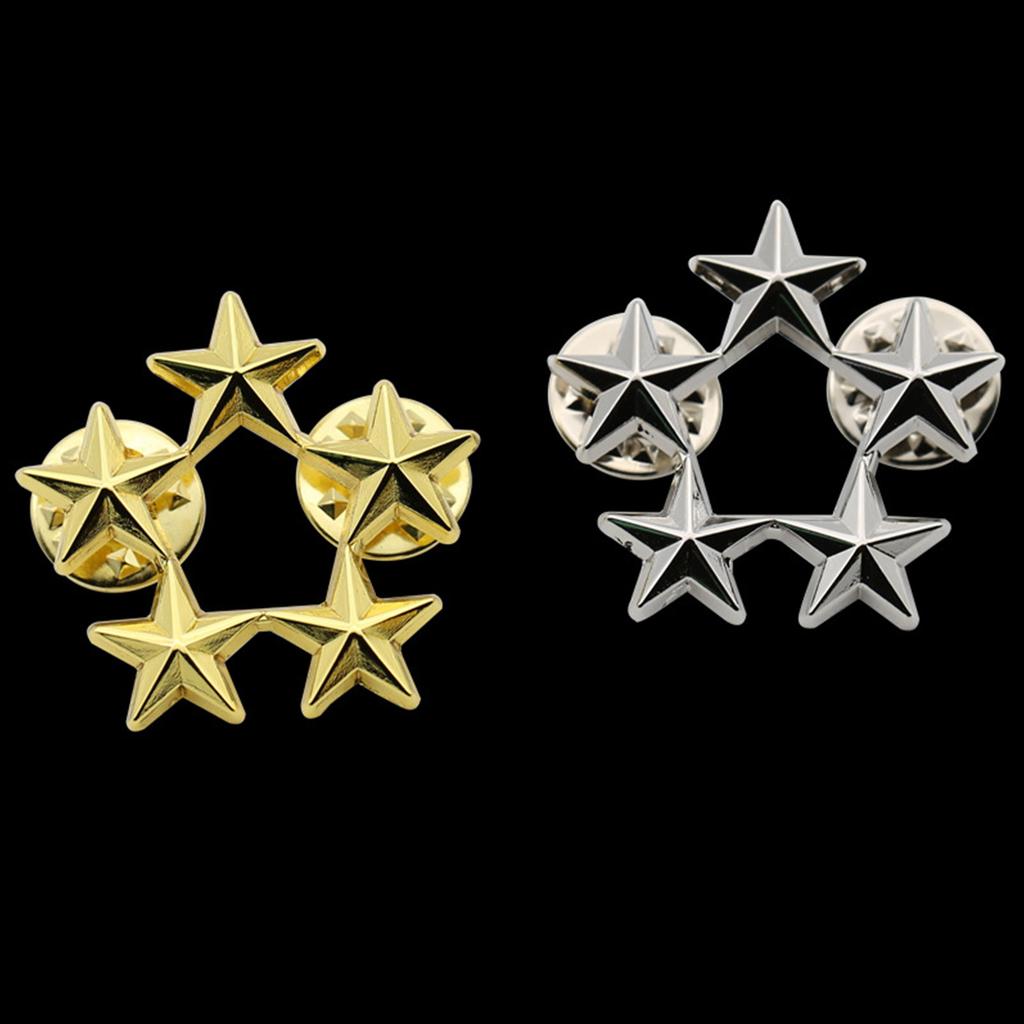 Five-Pointed Star Lapel Pin Collar Brooch Badage Women Men Pentagram Metal Badge Clips Shirt Dresses Bag Ornament